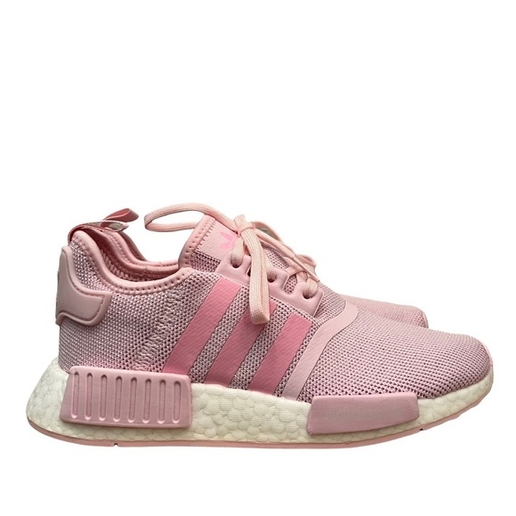 Adidas NMD R1 Light Pink & White Athletic Sneakers 4.5Y W6 - Picture 1 of 4
